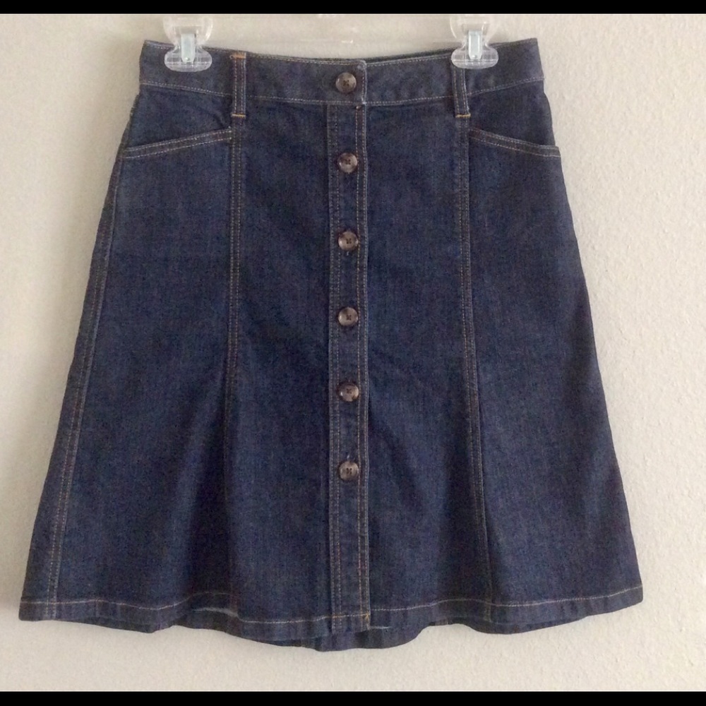 Ann Taylor | Denim Skirt A-Line Button Down